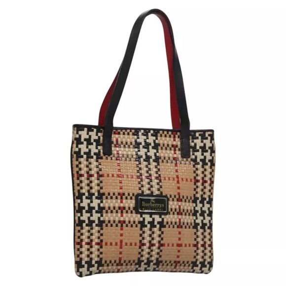 BURBERRY Blue Label Nova Check Hand Bag Leather Beige - Picture 1 of 16
